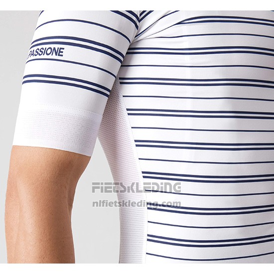 2019 Fietskleding La Passione Stripe Wit Korte Mouwen en Koersbroek
